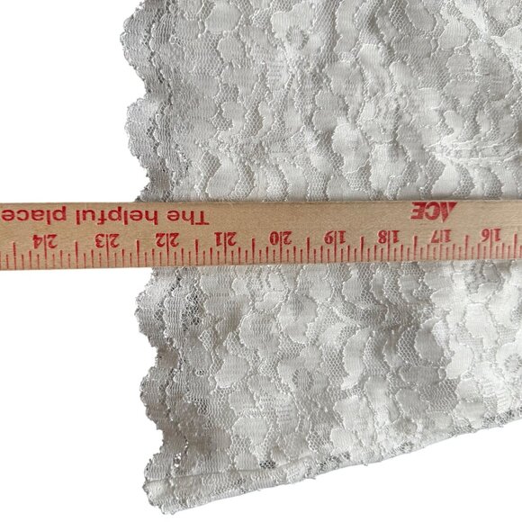 Karl Lagerfeld Paris White Lace Short Sleeve Blouse With Contrast Collar & Tie D - Picture 4 of 8